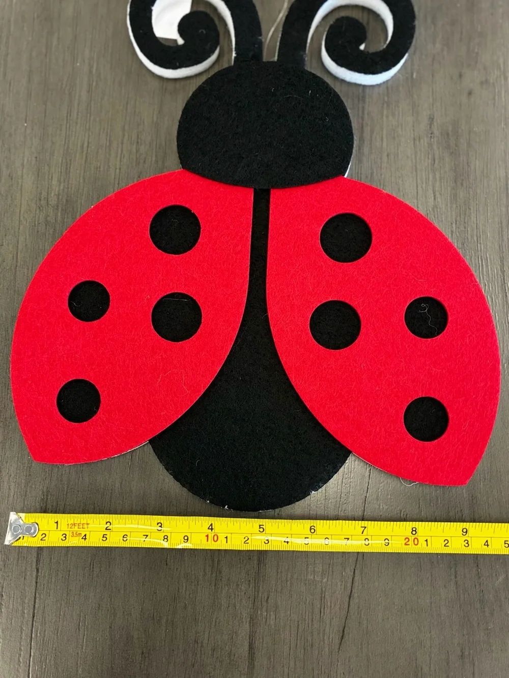 Pair of foam Ladybugs wreath decoration, party decorations black/ red seasonal